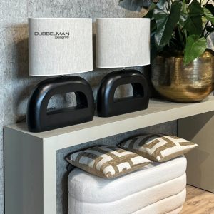 Poef ovaal teddy white / Showroommodel / Magazijn leegverkoop