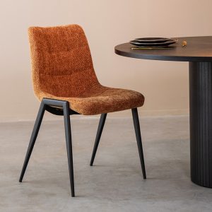 LABEL51 Eetkamerstoel Noor – Cognac – Elite – Black Frame