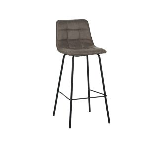 LABEL51 Barkruk Bistro – Taupe – Micro Suede – Zithoogte 78