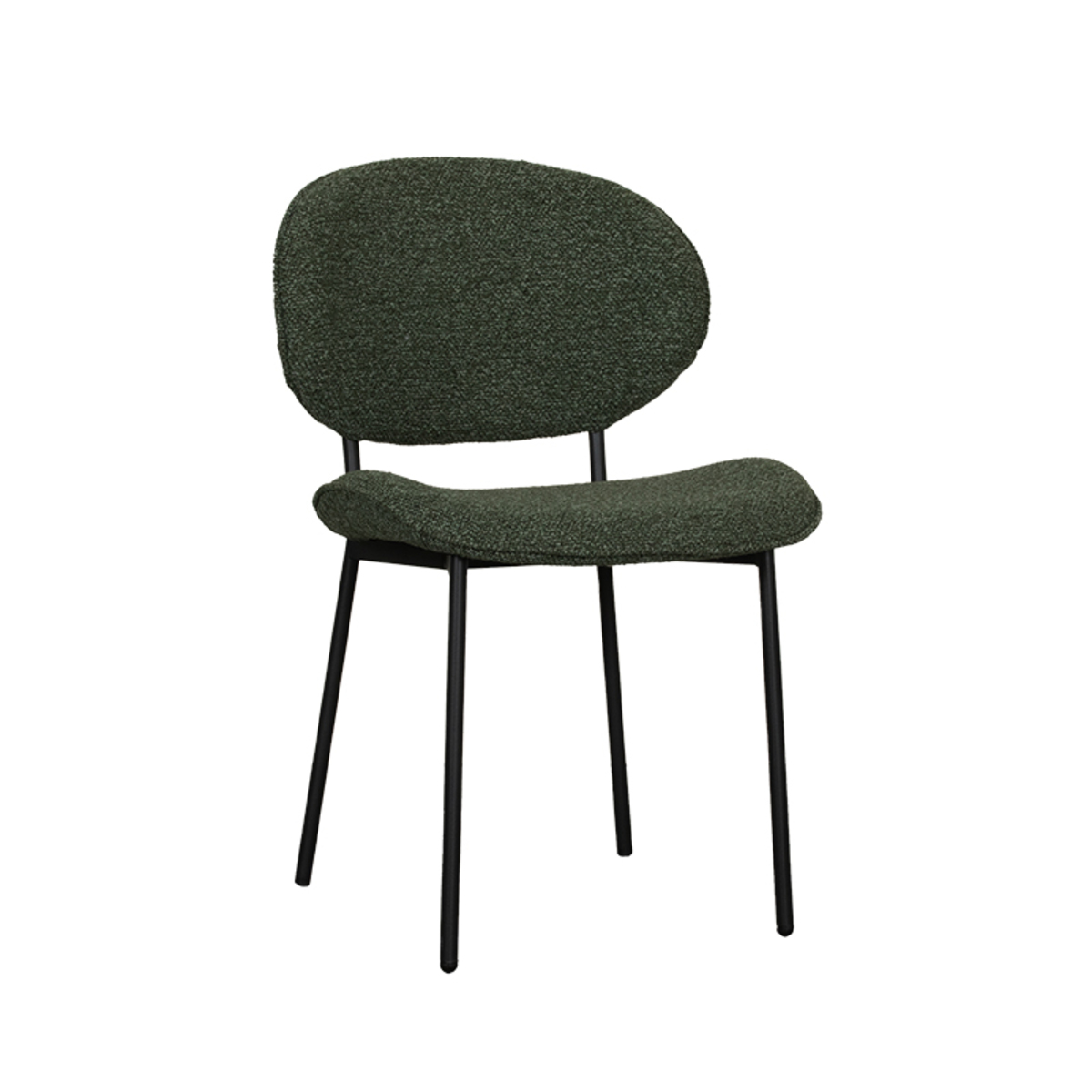 LABEL51 Eetkamerstoel Senn – Forest – Boucle – Black Frame