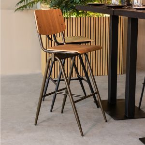 LABEL51 Barkruk Solid – Walnoot – Hout – Zithoogte 86