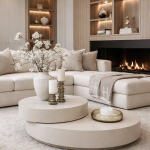 Ovale salontafel Jayce beige eiken / T23-0605