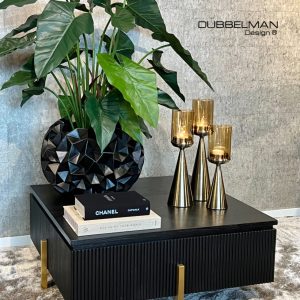 Salontafel Hunter 100×100×40 cm zwart eiken / champagne