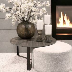 Salonpoef Chenille white (Bergen 806) – 60×35 cm