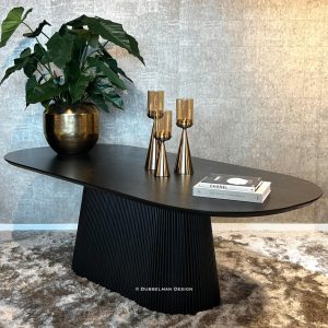 Ovale eettafel Manti zwart eiken 210 cm