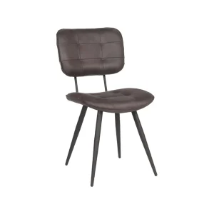 LABEL51 Eetkamerstoel Gus – Antraciet – Microfiber