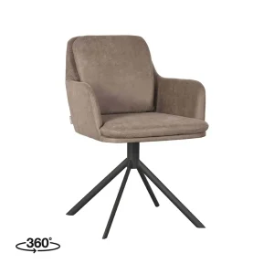 LABEL51 Eetkamerstoel Joy – Taupe – Micro Suede