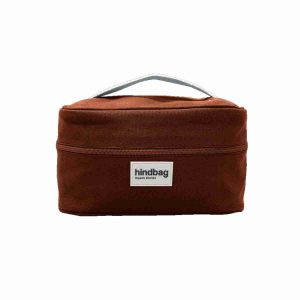 Hindbag toilettas Gaspard chocolade – biologisch katoen