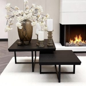 Salontafel Abel zwart eiken 80 cm