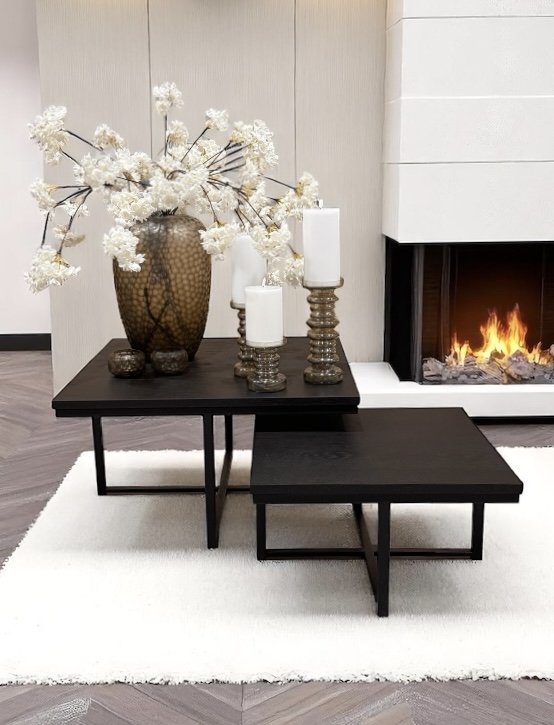 Salontafel Abel zwart eiken 80 cm - Afbeelding 2