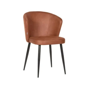 LABEL51 Eetkamerstoel Wave – Cognac – Microfiber