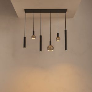 Hanglamp Riva recht Platinum 120 cm – 4370 + lichtbronnen