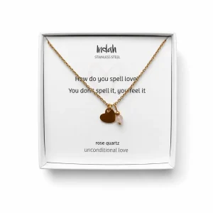 By Indah – ketting rozenkwarts enkelvoudig