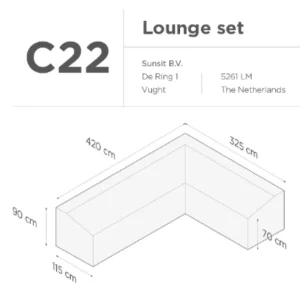 Suns | Beschermhoes voor loungeset | Grijs | C22