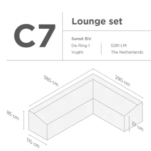 Suns |  Beschermhoes voor loungeset | Grijs | C7